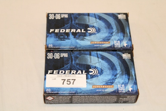 40 Rounds of Federal "Power Shok" .30-06 SPRG. 150 Gr. JSP Ammo