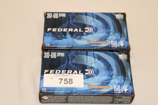40 Rounds of Federal "Power Shok" .30-06 SPRG. 150 Gr. JSP Ammo
