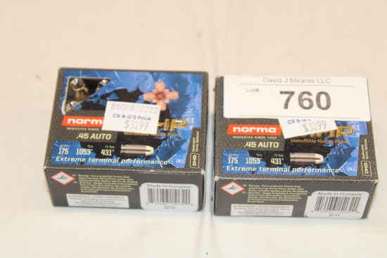 40 Rounds of Norma .45 Auto. 175 Gr. MHP Ammo