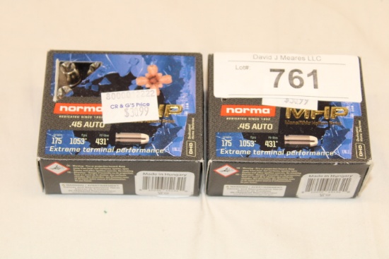 40 Rounds of Norma .45 Auto. 175 Gr. MHP Ammo