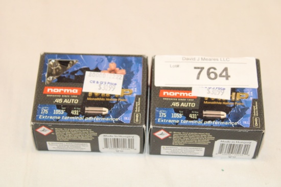 40 Rounds of Norma .45 Auto. 175 Gr. MHP Ammo