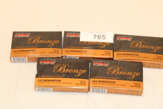 100 Rounds of PMC "Bronze" .223 REM. 55 Gr. FMJ-BT Ammo