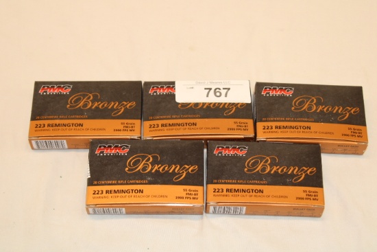 100 Rounds of PMC "Bronze" .223 REM. 55 Gr. FMJ-BT Ammo