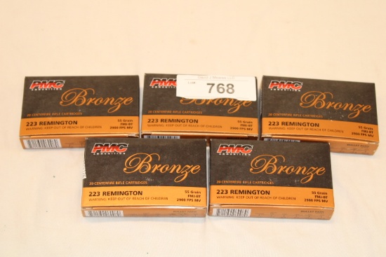 100 Rounds of PMC "Bronze" .223 REM. 55 Gr. FMJ-BT Ammo
