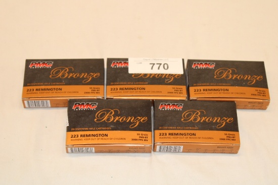 100 Rounds of PMC "Bronze" .223 REM. 55 Gr. FMJ-BT Ammo