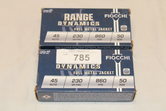 100 Rounds of Fiocchi "Range Dynamics" .45 Auto. 230 Gr. FMJ Ammo