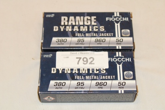 100 Rounds of Fiocchi "Range Dynamics" .380 Auto. 95 Gr. FMJ Ammo