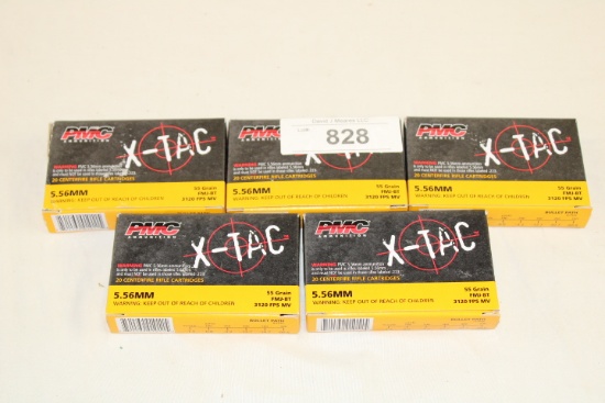 100 Rounds of PMC "X-TAC" 5.56mm 55 Gr. FMJ-BT Ammo