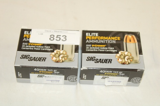 40 Rounds of Sig Sauer .40 S&W 165 Gr. V-Crown JHP Ammo