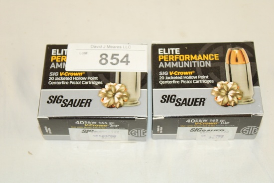 40 Rounds of Sig Sauer .40 S&W 165 Gr. V-Crown JHP Ammo