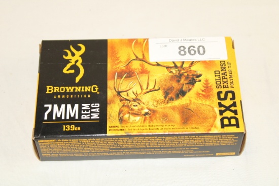 20 Rounds of Browning "BXS" 7mm REM. Mag. 139 Gr. BXS Solid Expansion Ammo