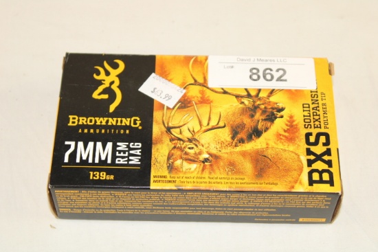 20 Rounds of Browning "BXS" 7mm REM. Mag. 139 Gr. BXS Solid Expansion Ammo