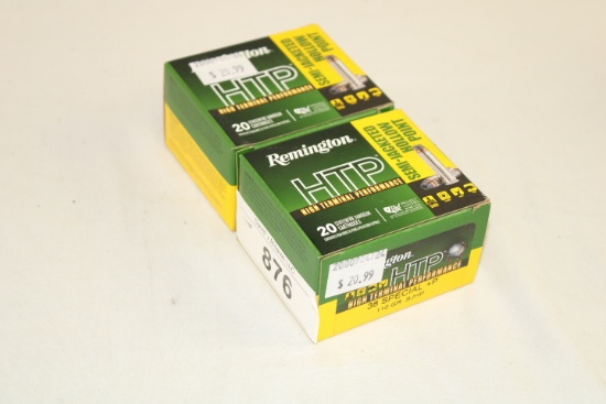 40 Rounds of Remington "HTP" .38 Special+P 110 Gr. SJHP Ammo