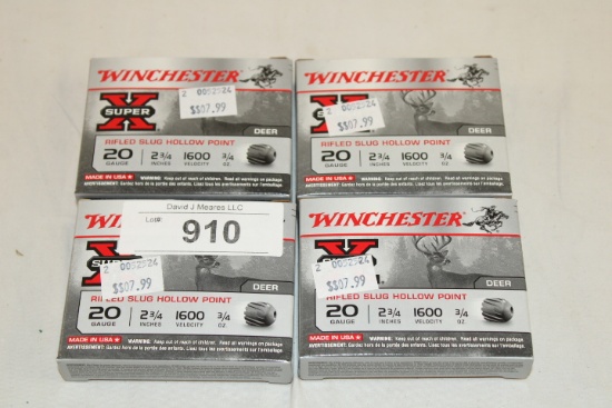 20 Rounds of Winchester "Deer" .20 Ga. 2 3/4" HP Slugs