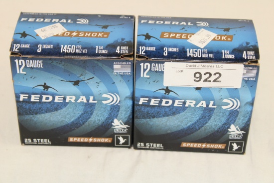 50 Rounds of Federal "Speed Shok" .12 Ga. 3" Shotgun Ammo