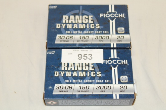 40 Rounds of Fiocchi "Range Dynamics" .30-06 SPRG. 150 Gr. FMJ-BT Ammo