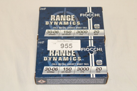 40 Rounds of Fiocchi "Range Dynamics" .30-06 SPRG. 150 Gr. FMJ-BT Ammo