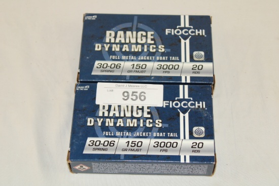 40 Rounds of Fiocchi "Range Dynamics" .30-06 SPRG. 150 Gr. FMJ-BT Ammo