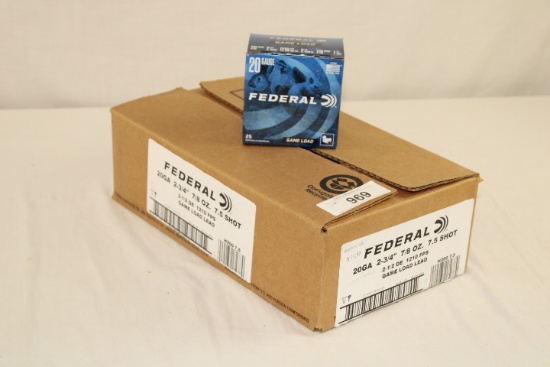 225 Rounds of Federal .20 Ga. 2 3/4" 7.5 Shot Shotgun Ammo