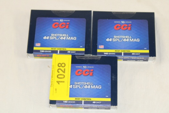 30 Rounds of CCI 44SPL/44MAG 140 Gr. #9 Shot Shotshells
