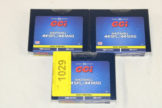 30 Rounds of CCI 44SPL/44MAG 140 Gr. #9 Shot Shotshells