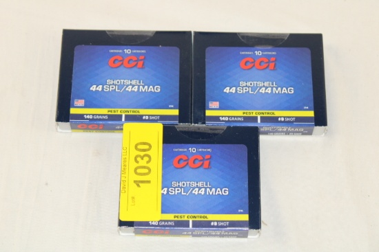 30 Rounds of CCI 44SPL/44MAG 140 Gr. #9 Shot Shotshells