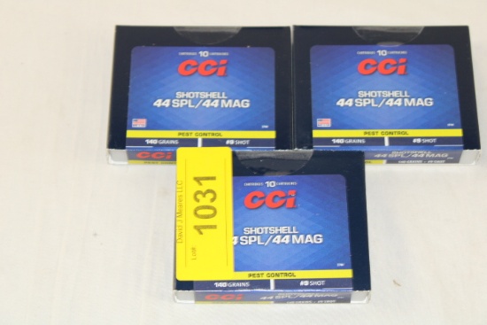 30 Rounds of CCI 44SPL/44MAG 140 Gr. #9 Shot Shotshells