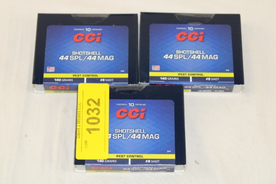 30 Rounds of CCI 44SPL/44MAG 140 Gr. #9 Shot Shotshells