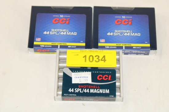 30 Rounds of CCI 44SPL/44MAG #9 Shot Shotshells