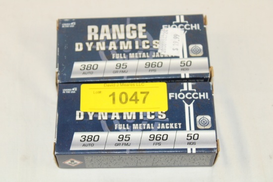 100 Rounds of Fiocchi "Range Dynamics" .380 Auto. 95 Gr. FMJ Ammo