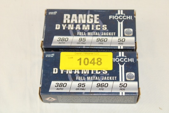 100 Rounds of Fiocchi "Range Dynamics" .380 Auto. 95 Gr. FMJ Ammo