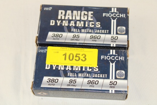 100 Rounds of Fiocchi "Range Dynamics" .380 Auto. 95 Gr. FMJ Ammo