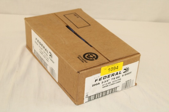 250 Rounds (Full Case) of Federal .20 Ga. 8 Shot Shotgun Ammo