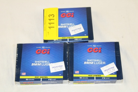 30 Rounds of CCI 9mm Luger 53 Gr. #12 Shotshells