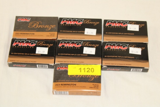 140 Rounds of PMC "Bronze" 223 REM. 55 Gr. FMJ-BT Ammo