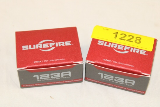(2) 12 Packs of SureFire "123A" 3V Lithium Batteries.