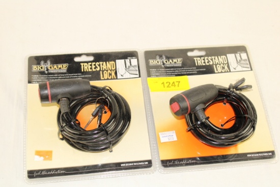 (2) Big Game "Treestand Lock" Cable w/Key.  New!