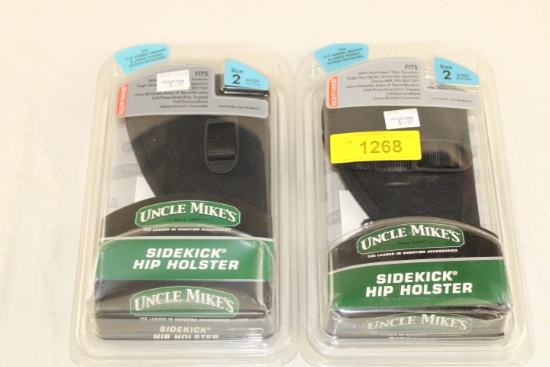 (2) Uncle Mike's Size 2 Sidekick Hip Holsters.  New!