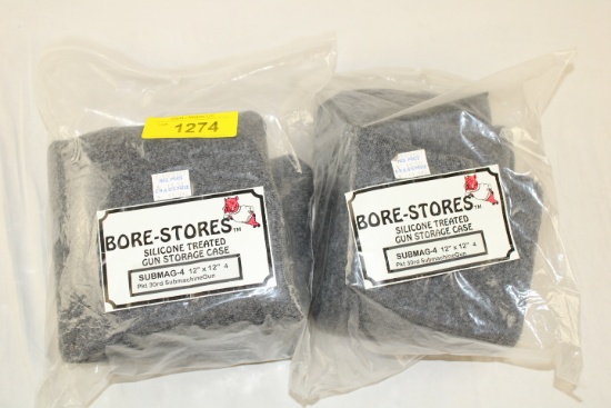 (2) Bore-Stores Silicone Treated Gun Storage Case.  New!