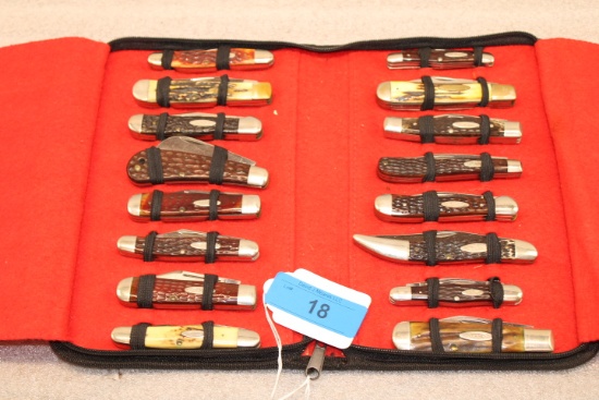 (16) Beautiful Case XX Knives in a Zippered Knife Case