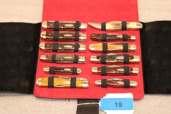 (12) Case XX Knives in a Case XX Zippered Knife Case