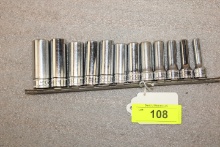 (12) Snap-On 3/8" Drive Metric Deep Well Sockets