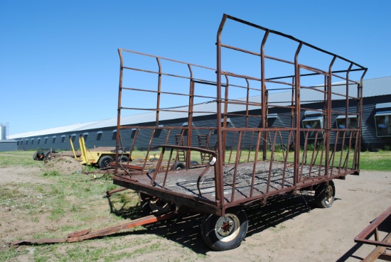 9'x16' Throw Rack on EZ Trail 672 Running Gear with steel floor - Needs work, Axles Stuck