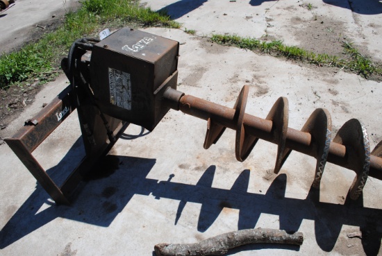 Lowe Model 1200 skid loader post hole auger w/ 12" bit