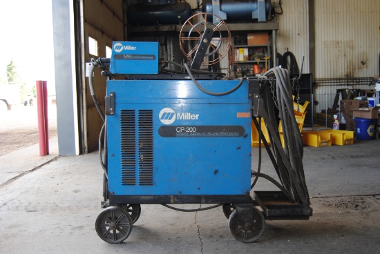 Miller CP-200, Wire Feed Welder with S-22A Feeder, 3 Phase, Cart Included, No Tank Included