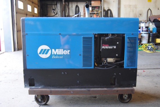 Miller Bobcat 225 Welder, CC/CV - AC/DC, 8000 Watt Generator, 82 Hours, Cart Included