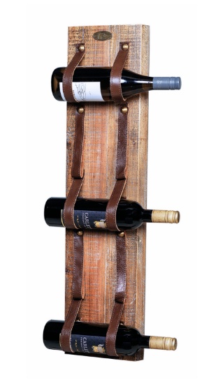 Leather Strap Wine Rack