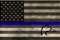 Thin Blue Line Wood Flag