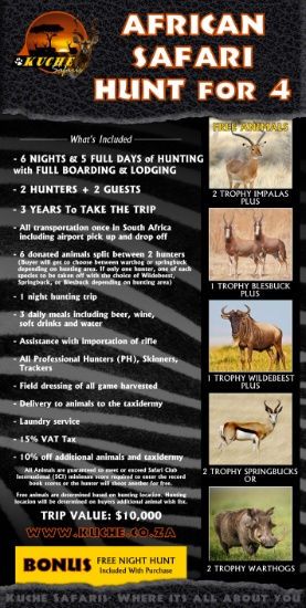 African Safari Hunt for 4 With Kuche Safaris