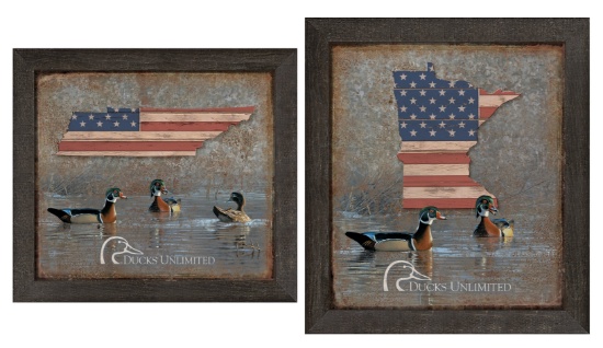 Custom State USA Framed Tin Sign